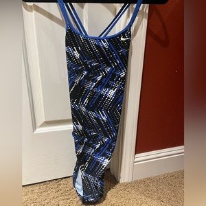 blue nike swimsuit